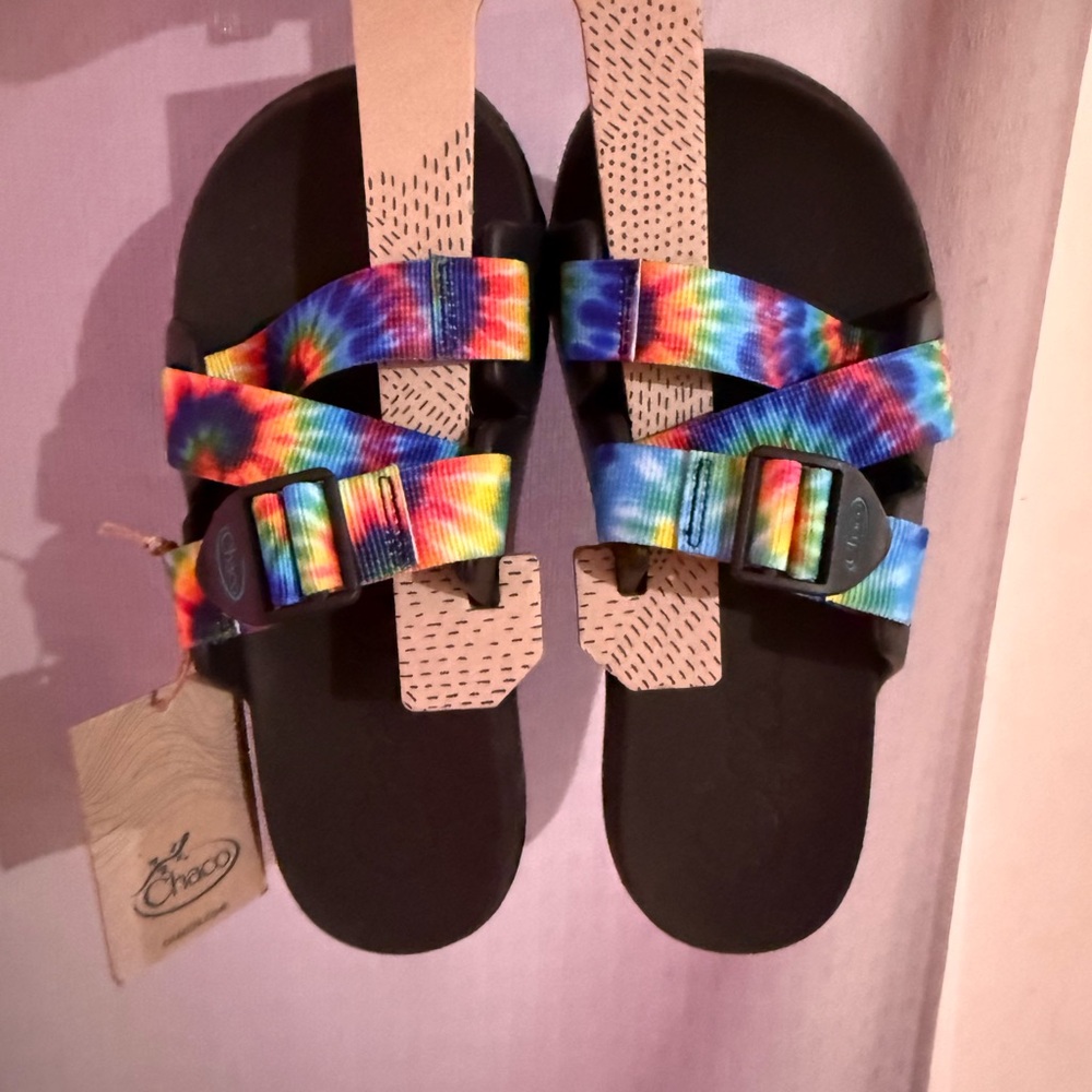Chaco’s Chillos Slide Dark Tie Dye
